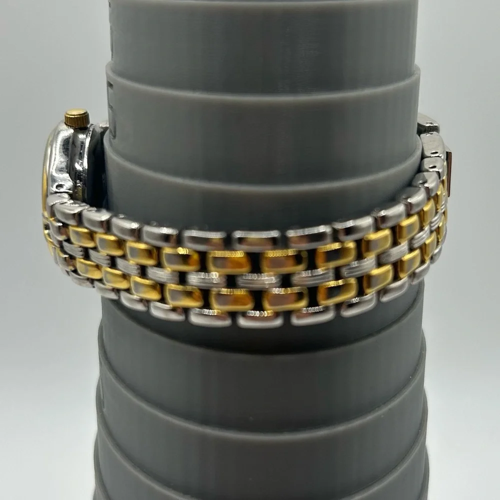 Two-Tone Women's Bracelet Quartz Watch with Blue Dial, Japan Movement